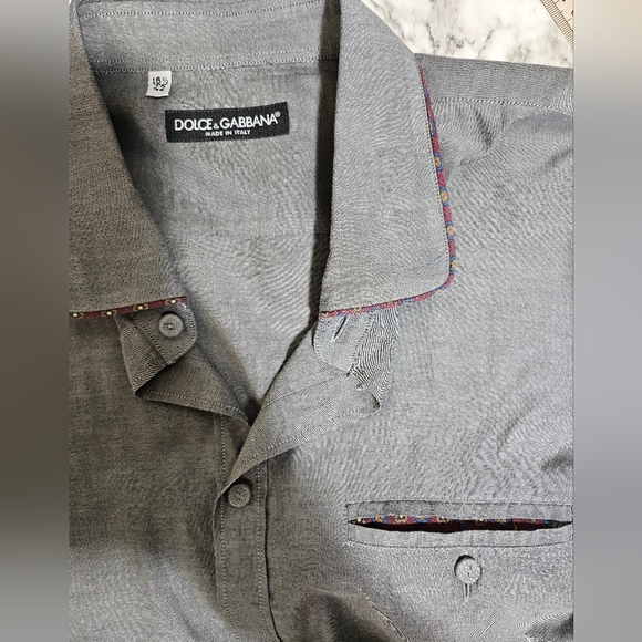Dolce & Gabbana Men Dark Grey Shirt Small 42 16 1/2 - Picture 6 of 9